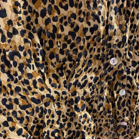 ZARA Printed Button Up Blouse Long Sleeves Cropped Small - Picture 9 of 14